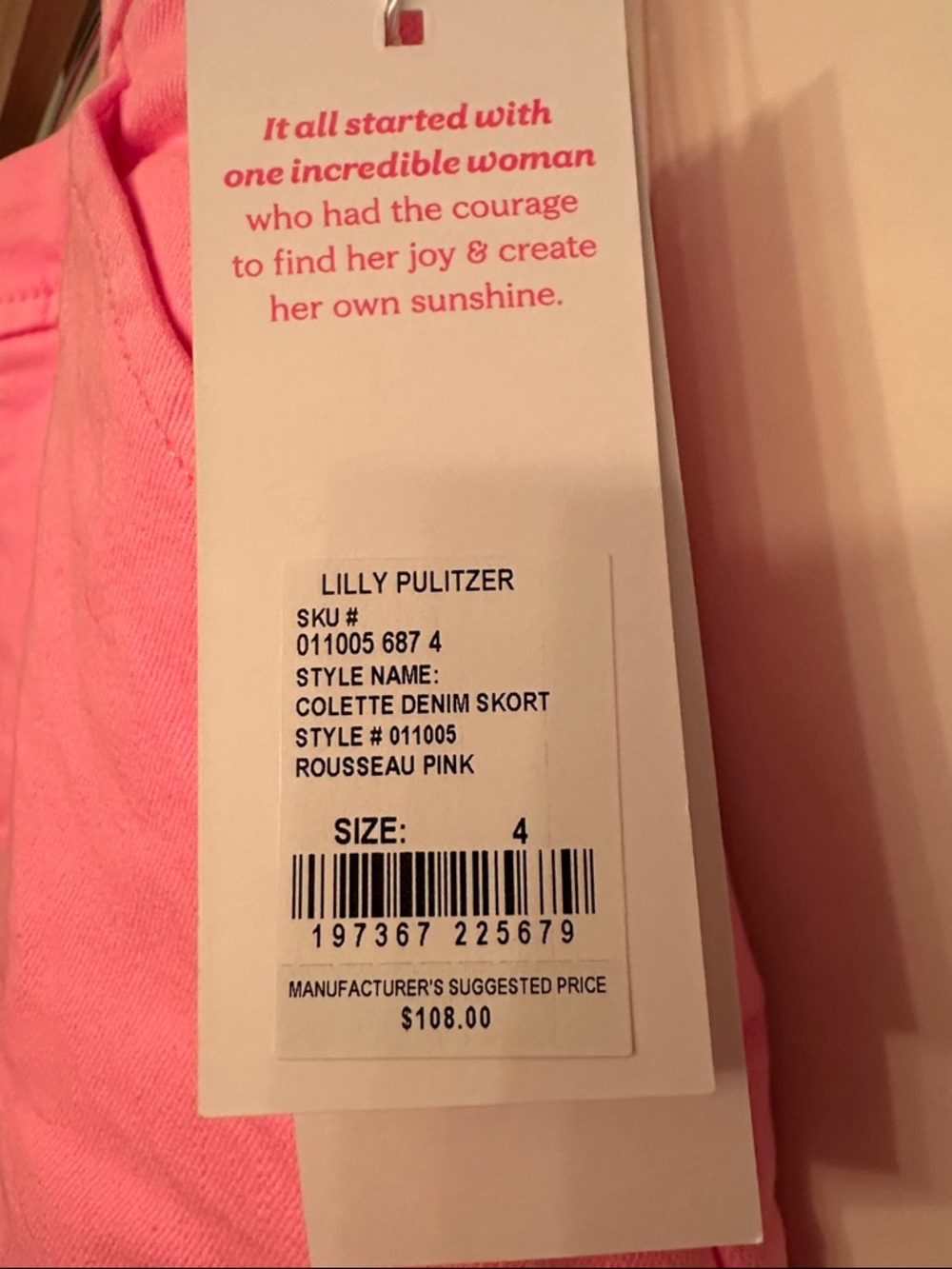 Lilly Pulitzer Pink Denim Mini Skort - Picture 5 of 5